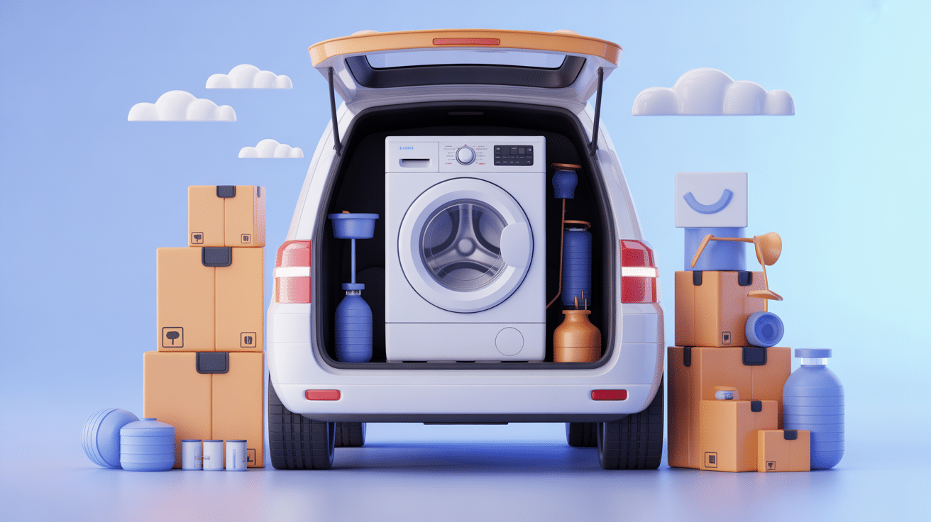 peut on coucher une machine à laver transport coffre voiture