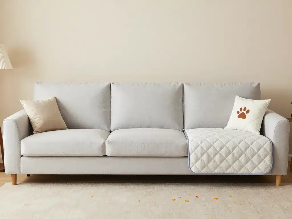 Trois styles de protege canape sur differents canapes