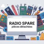 Illustration du catalogue Radio Spare débordant de composants électroniques