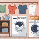 secher linge machine a laver, illustration scene lessive moderne