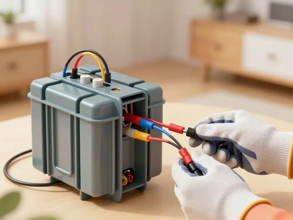 Illustration câblage sécurisé transformateur 220V 12V