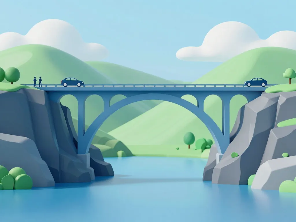 viaduc de nantua sur lac et falaises 3d