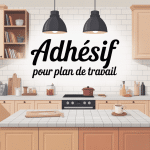 Adhesif pour plan de travail sur une cuisine moderne lumineuse