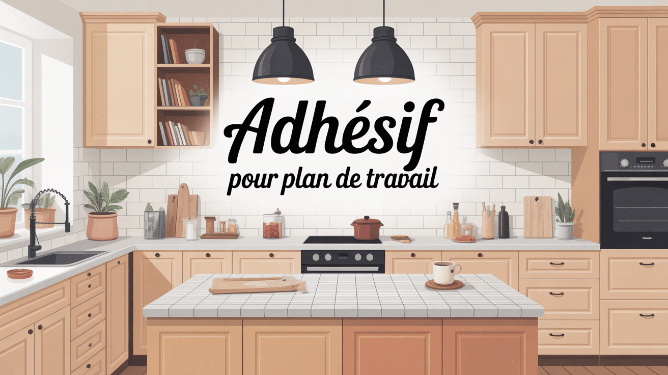 Adhesif pour plan de travail sur une cuisine moderne lumineuse