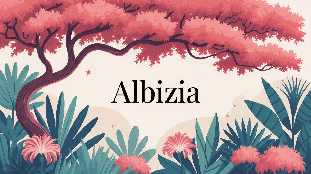 albizia arbre décoratif à fleurs plumeuses roses