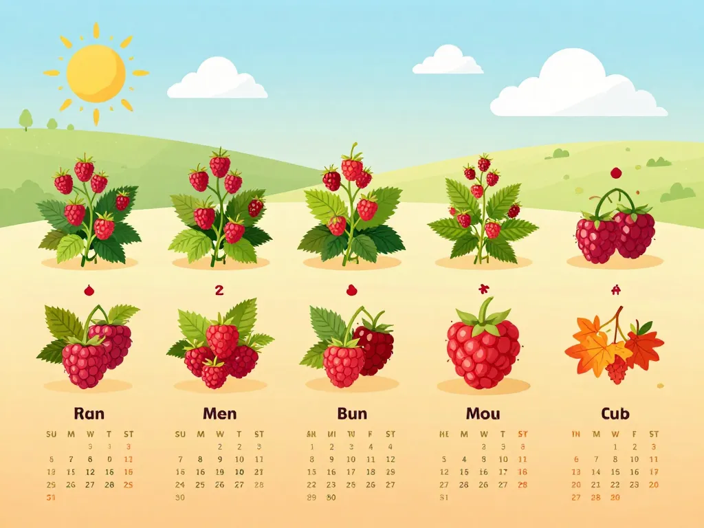 Calendrier saison framboise selon régions et mois