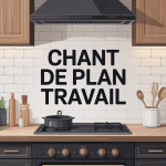 Illustration du chant de plan de travail en cuisine moderne