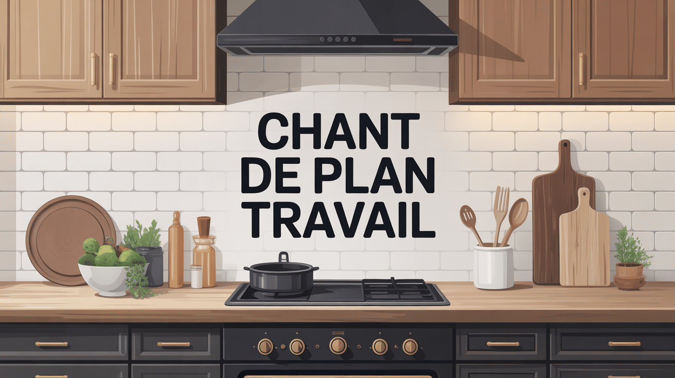 Illustration du chant de plan de travail en cuisine moderne