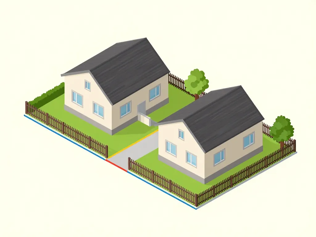 clôture privative en limite de propriété avec schéma distances et hauteurs