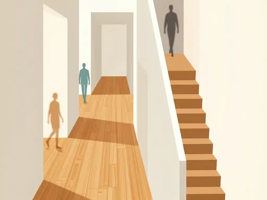 dans quel sens poser le parquet couloir escalier illustration