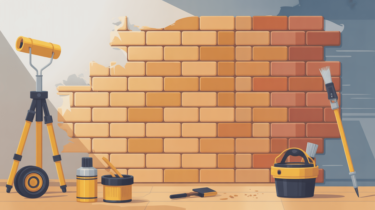 Enduire un mur en parpaing avec outils de maçon