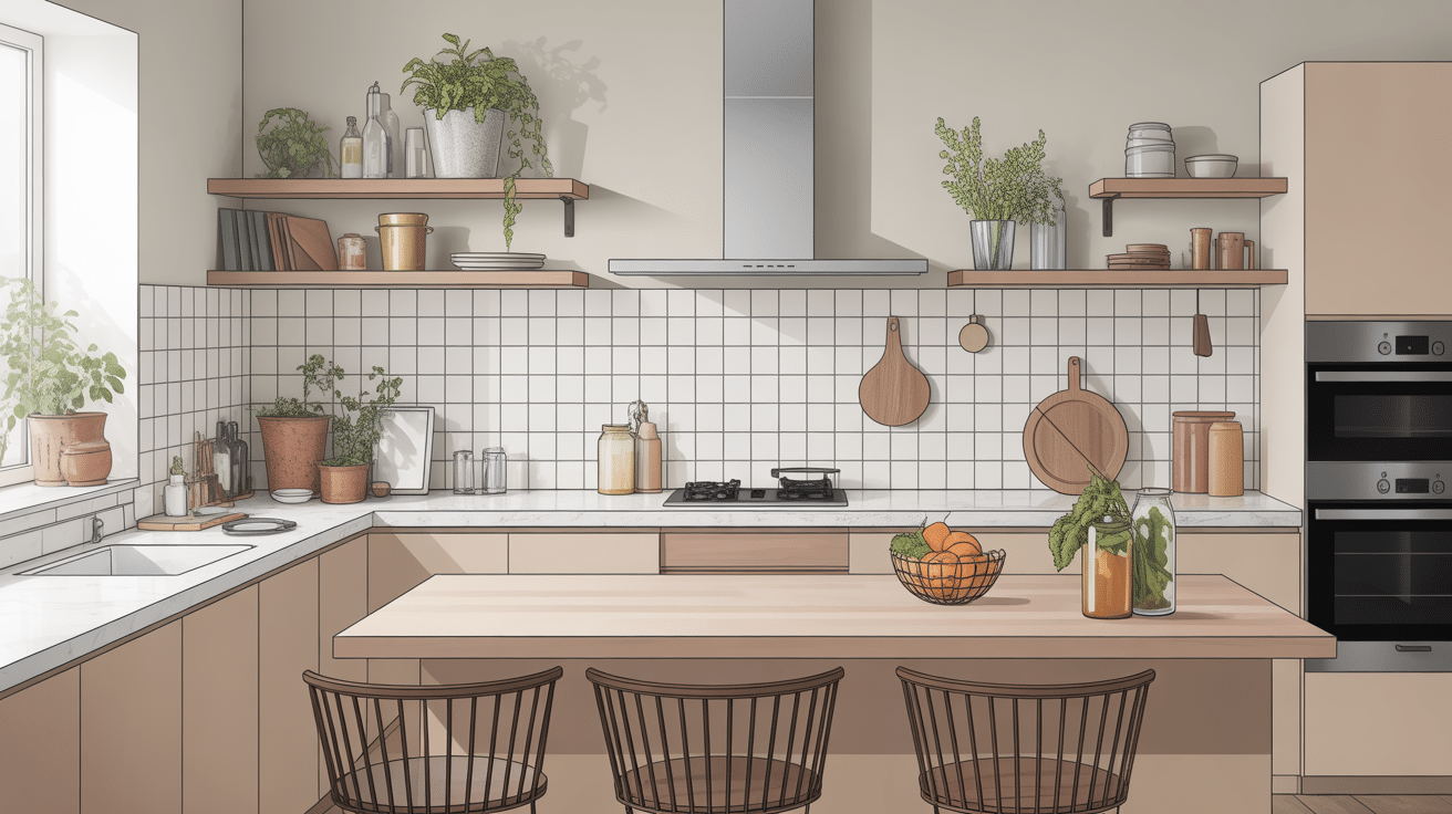 equerre plan de travail support invisible cuisine flottant