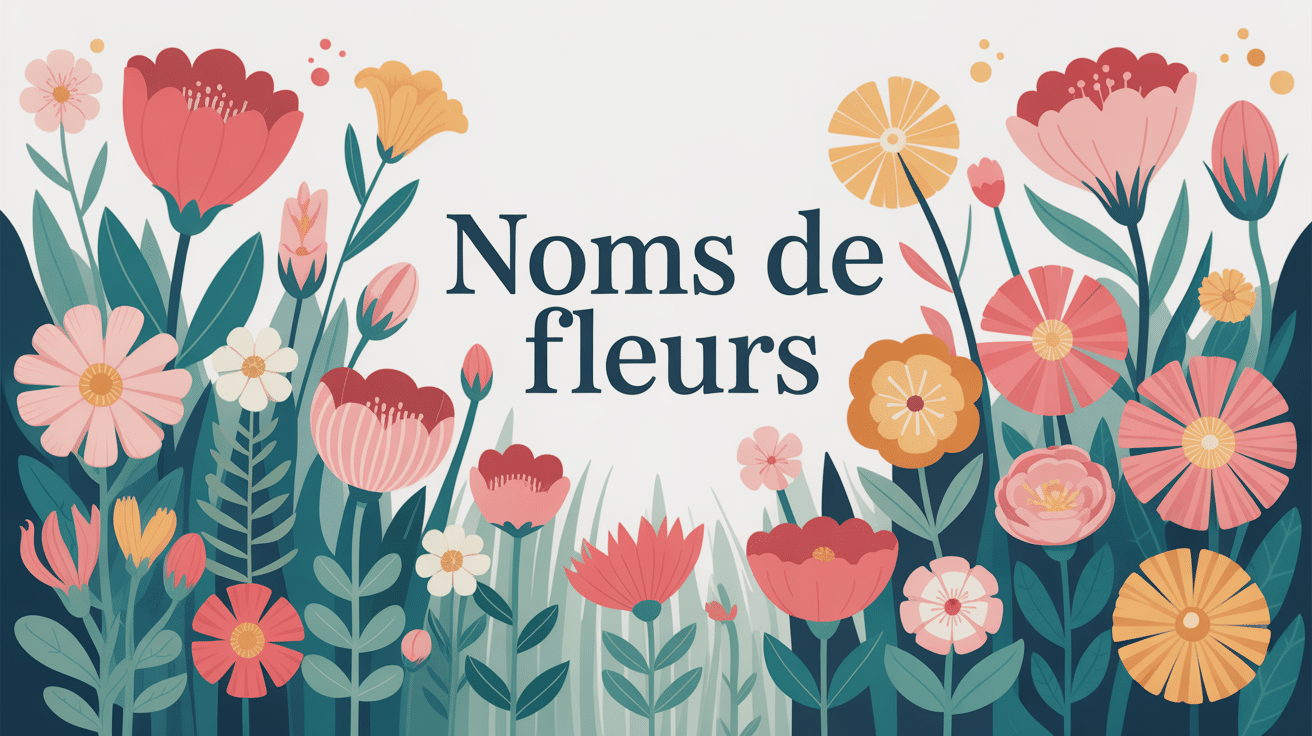 fleur nom visuel jardin stylisé coloré