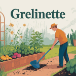grelinette utilisée dans un potager luxuriant