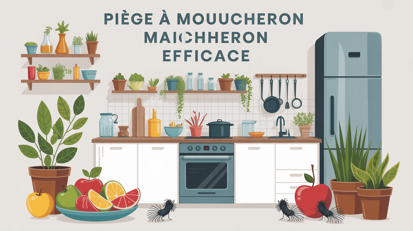 piège à moucheron maison efficace en illustration cuisine et nature