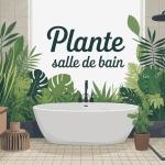 plante salle de bain ambiance zen illustration