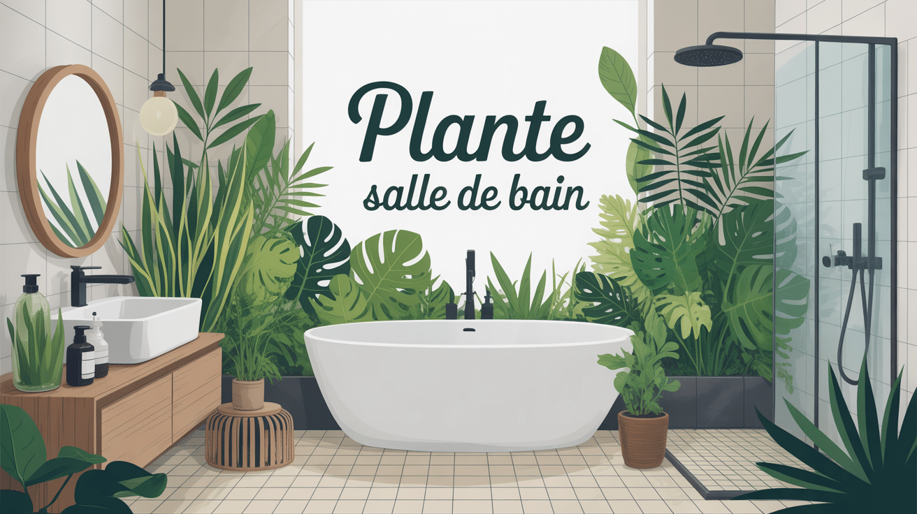 plante salle de bain ambiance zen illustration