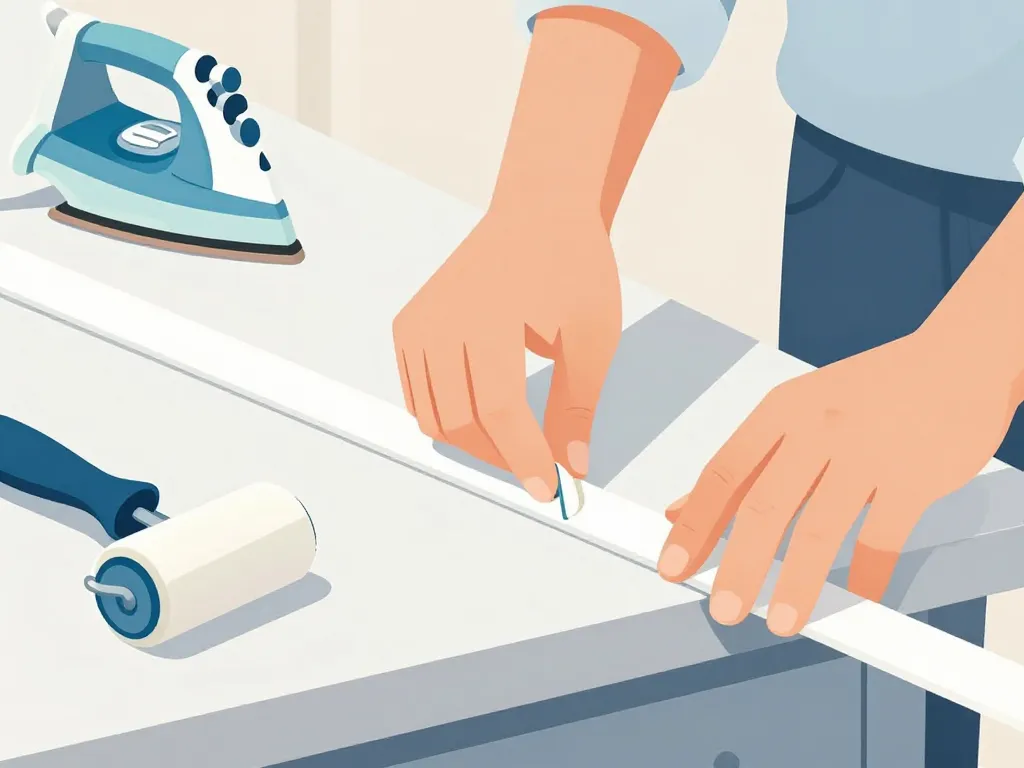 Pose et préparation du chant de plan de travail en cuisine