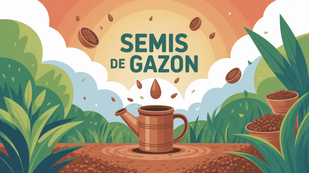 illustration semis gazon quand semer gazon