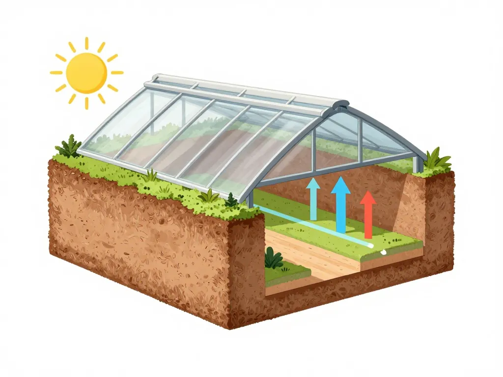 walipini plans coupe 3D structure toit ventilation