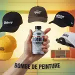 bombe de peinture main et caps