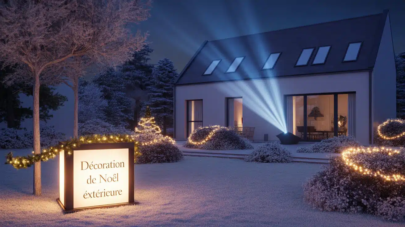 decoration noel exterieur jardin illuminé