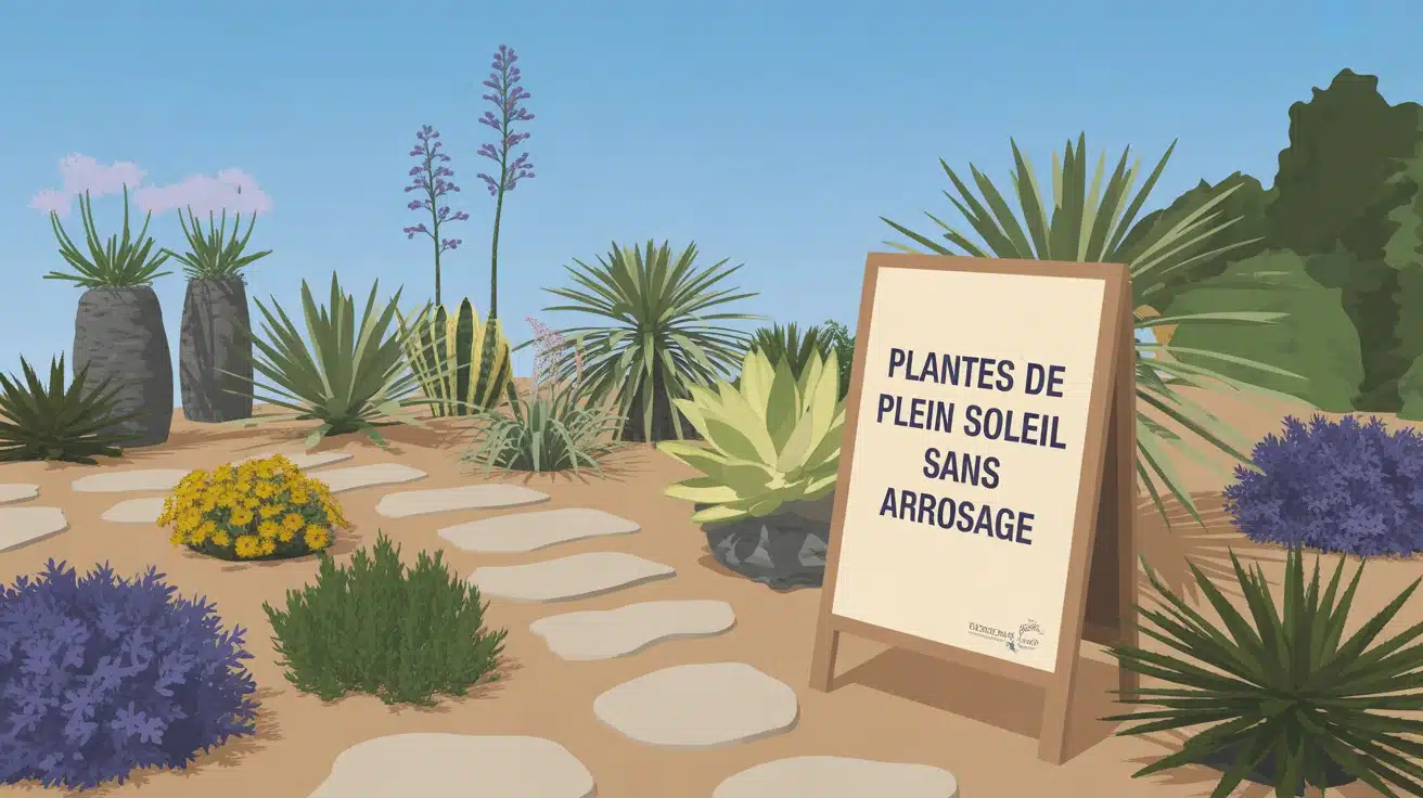 plantes plein soleil sans arrosage jardin sec
