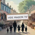 vide maison 72, familles et chineurs devant stands objets anciens