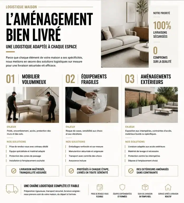 Infographie sur la logistique pour mon aménagement maison