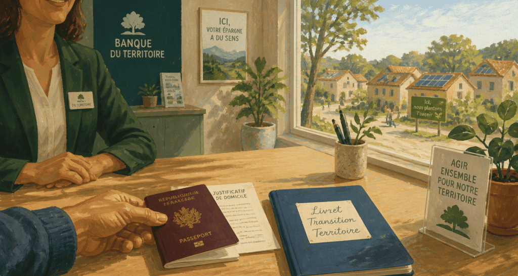 livret transition territoire sur bureau agence bancaire