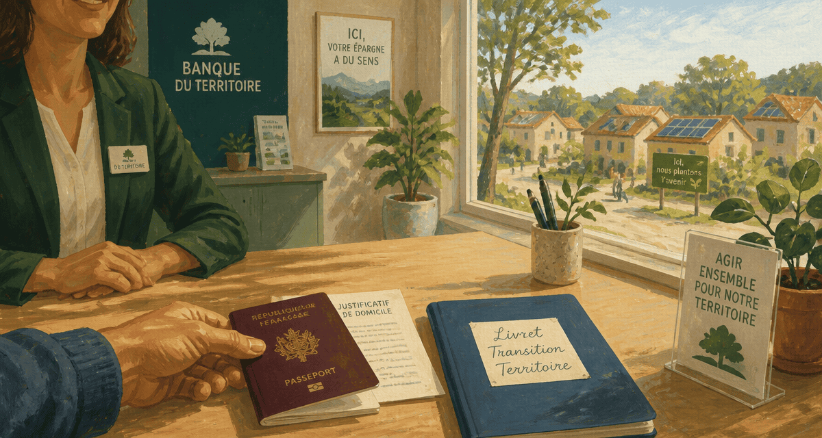 livret transition territoire sur bureau agence bancaire
