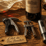 Quatre tir bouchon sur table bois