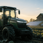 tracteur electrique moderne dans un champ