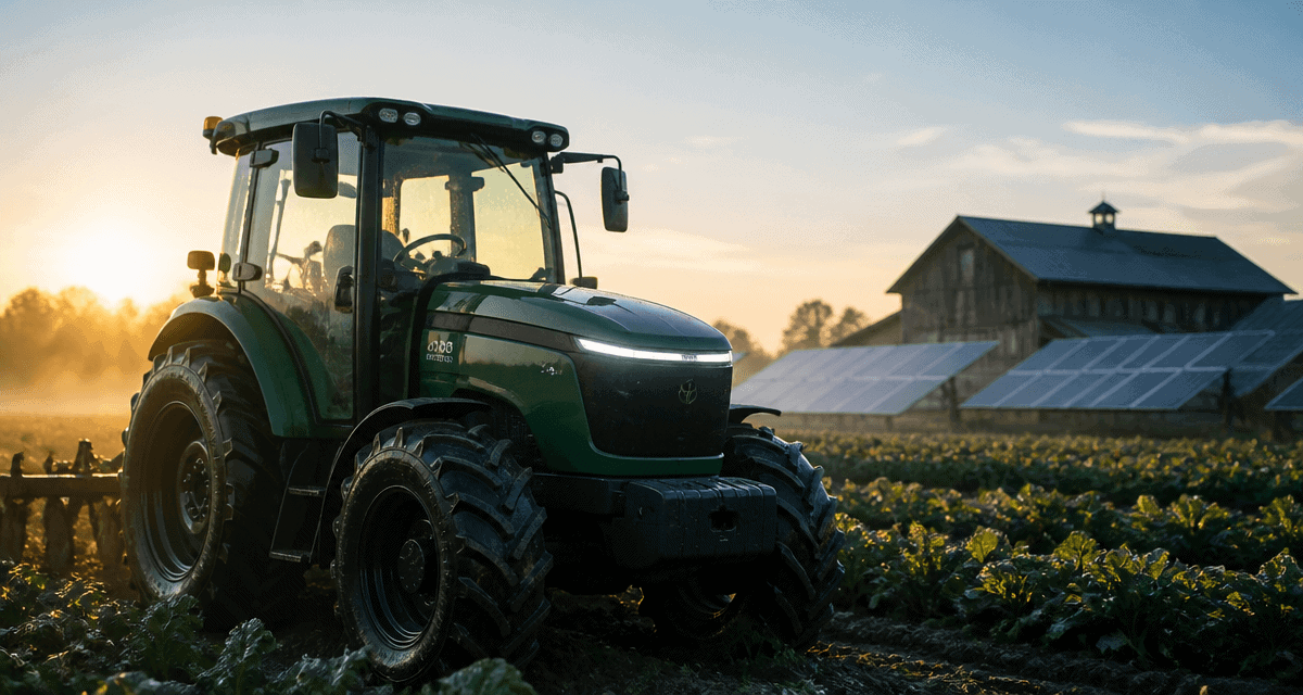 tracteur electrique moderne dans un champ