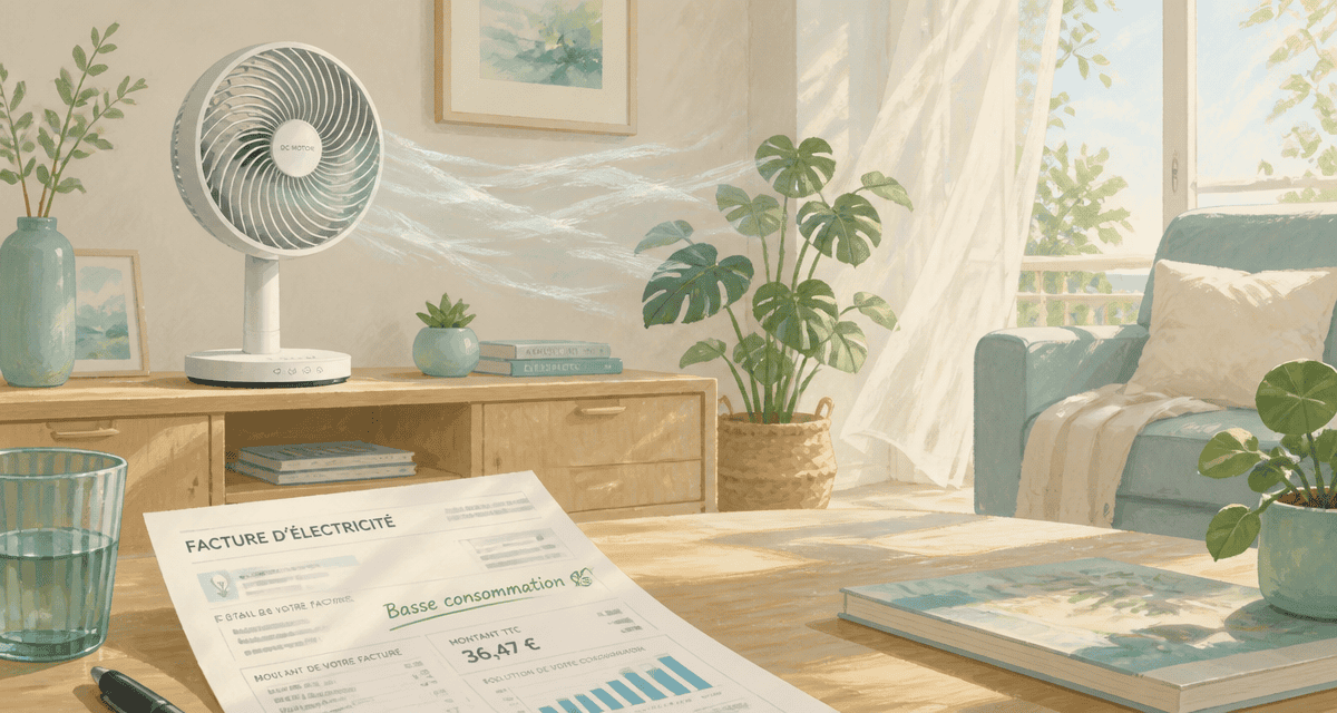 ventilateur basse consommation sur meuble moderne