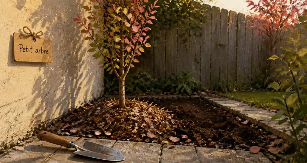 Arbres pour petit jardin : petit arbre colonnaire sur terrasse étroite