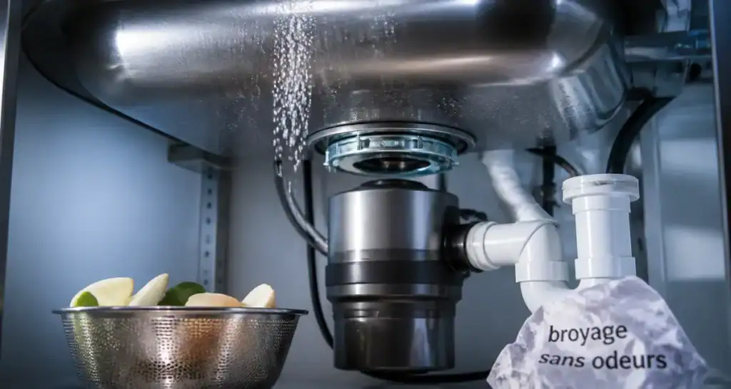 broyeur pour evier sous l’évier en acier inox, bonde ouverte