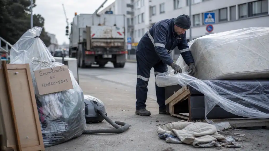 Encombrants Saint-Nazaire : collecte sans amende, agent municipal
