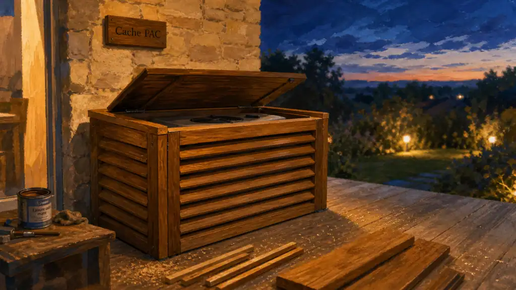Fabriquer un cache pompe à chaleur : coffrage 30 cm bois