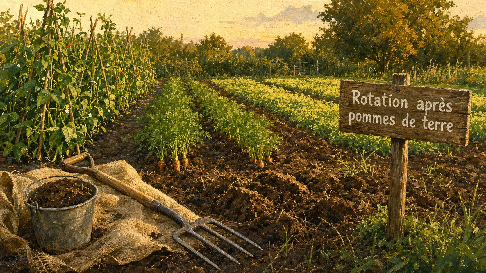 Que planter apres les pomme de terre : rotation 4 familles au potager
