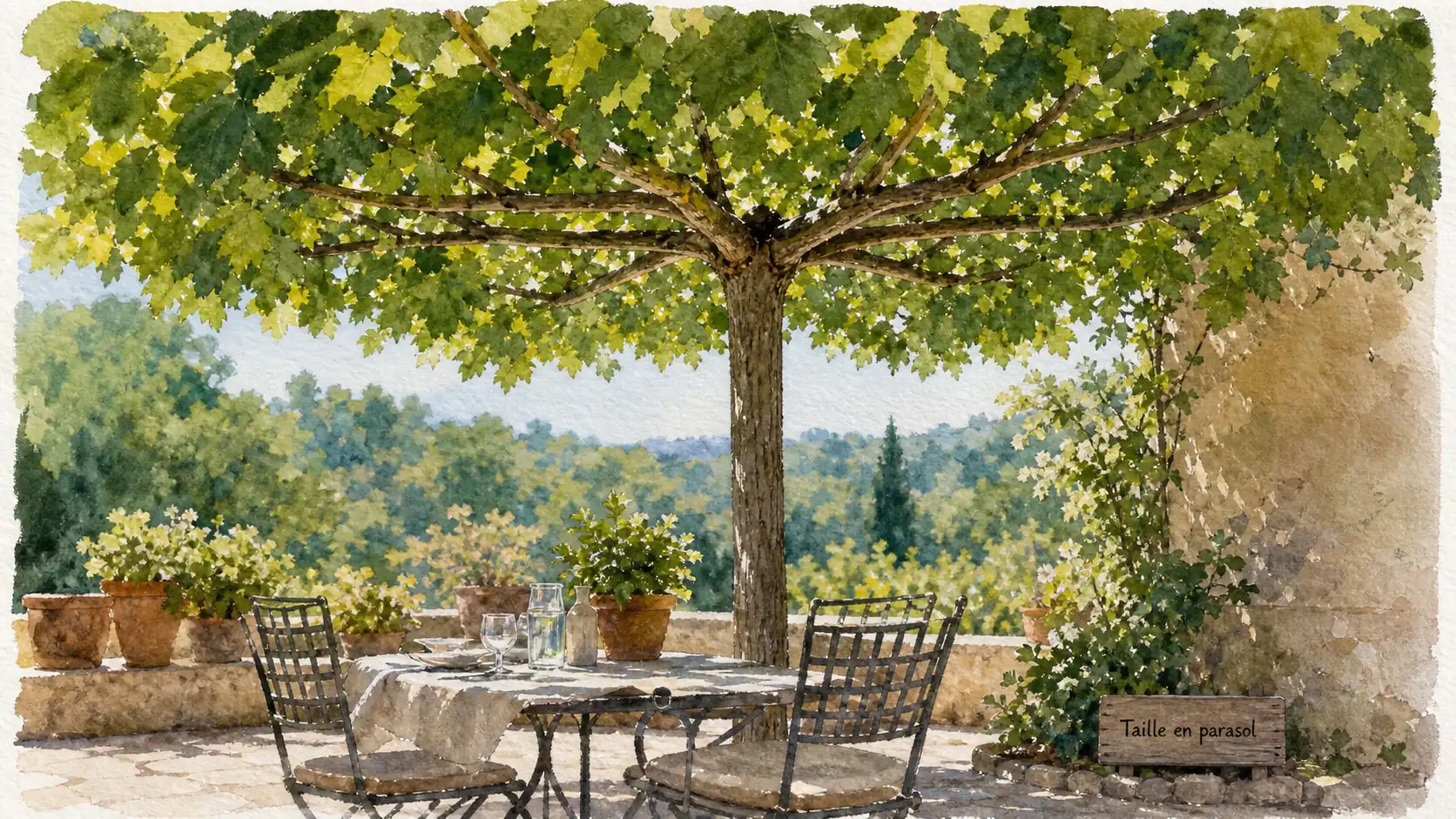 Tailler un tilleul en parasol : branches en ombrage sur mesure