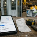 Bricolage autour de moi : smartphone avec horaires d’un magasin
