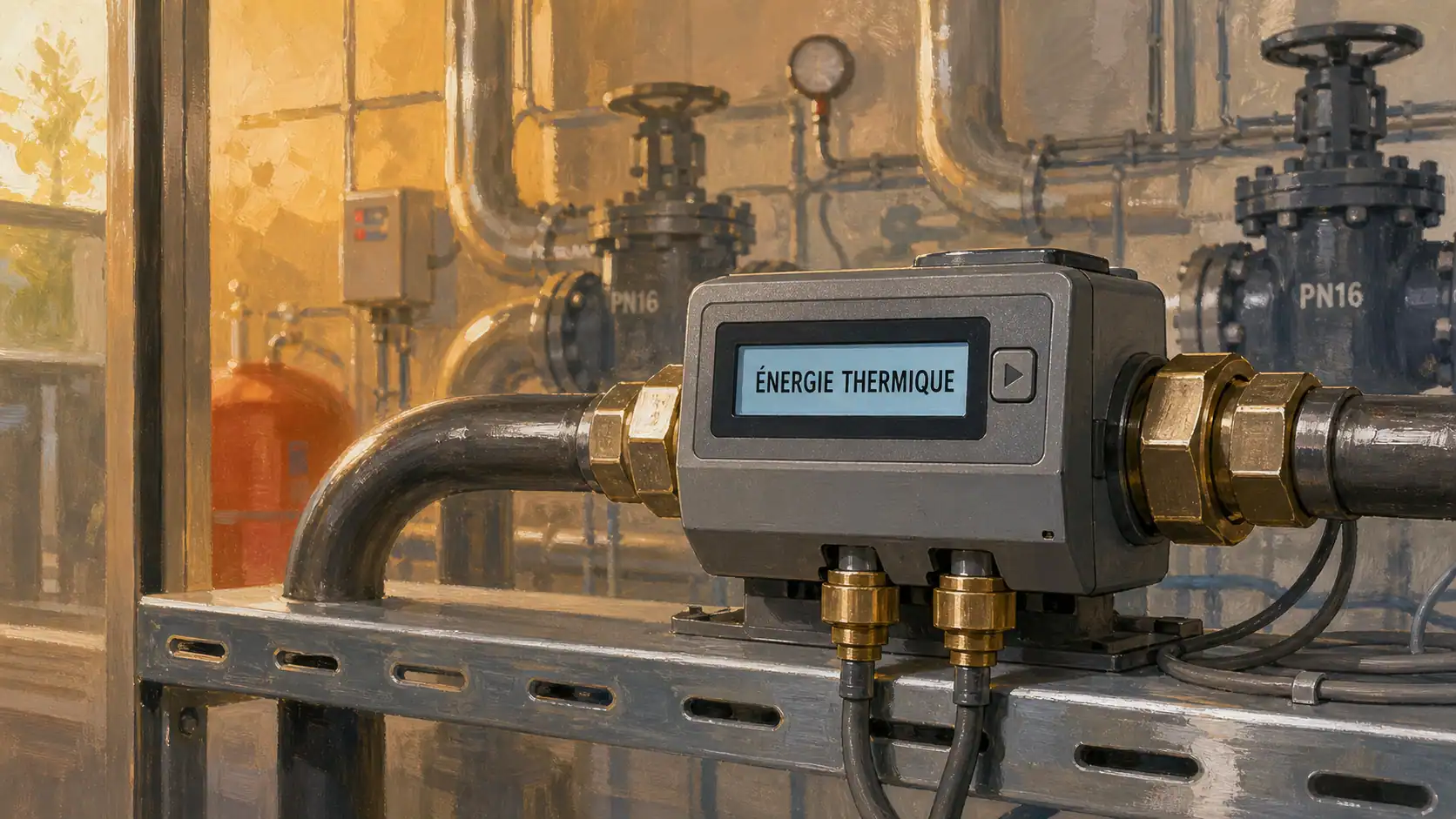 Compteur d energie thermique à ultrasons sur tuyauterie avec sondes