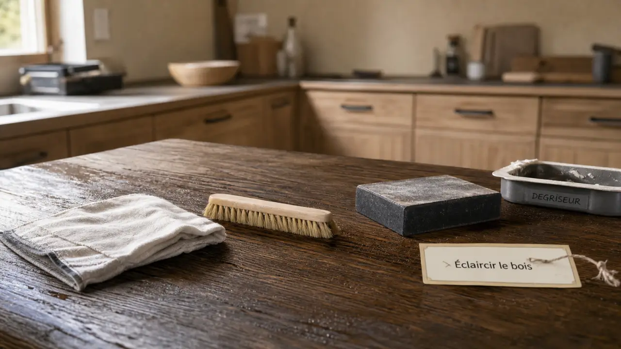Eclaircir le bois sombre sans abîmer, atelier et dégriseur