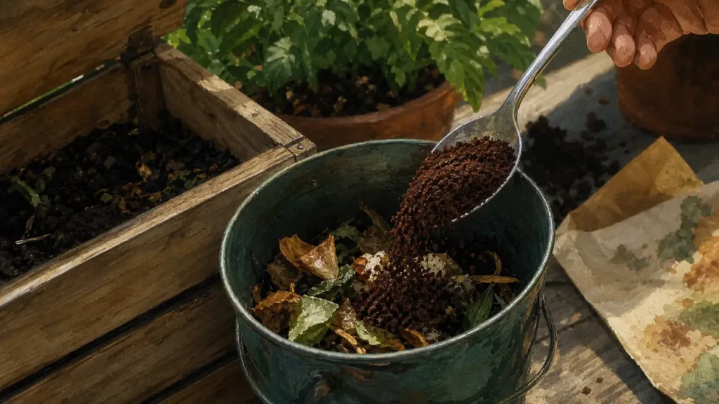 Marc de café pour les plantes : bénéfices réels, erreurs de dosage et usages intelligents