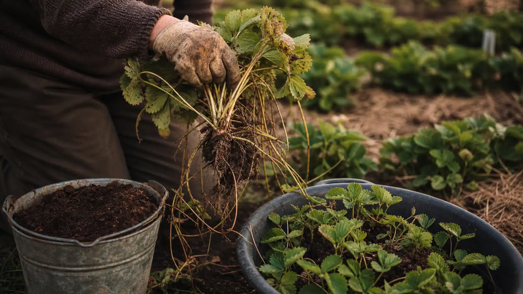 Que faire des vieux fraisiers : trier et renouveler des plants en potager