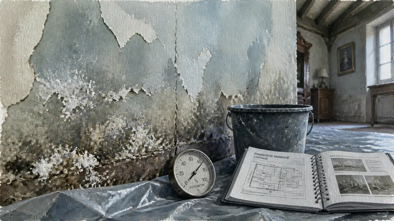 Assèchement des murs humides : traces et humidité avant peinture