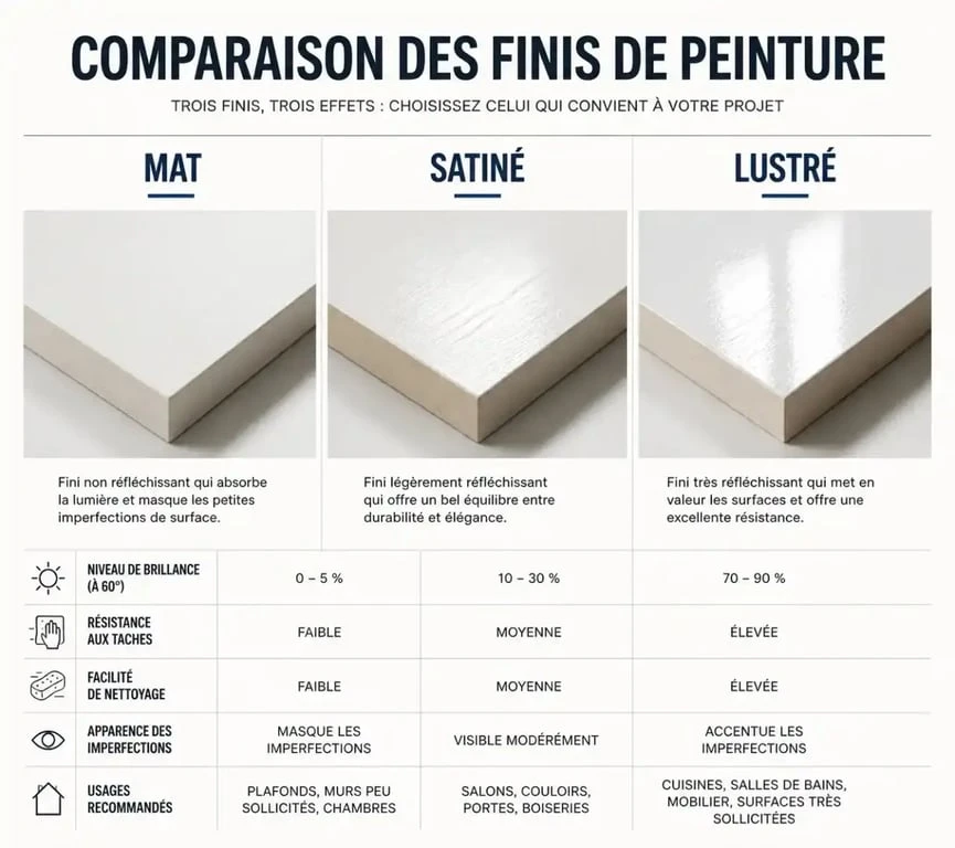 Comparaison des finitions de peinture pour porte en bois