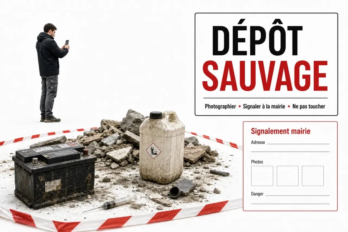 Ramasser des déchets : reconnaître un dépôt sauvage et le signaler sans le toucher