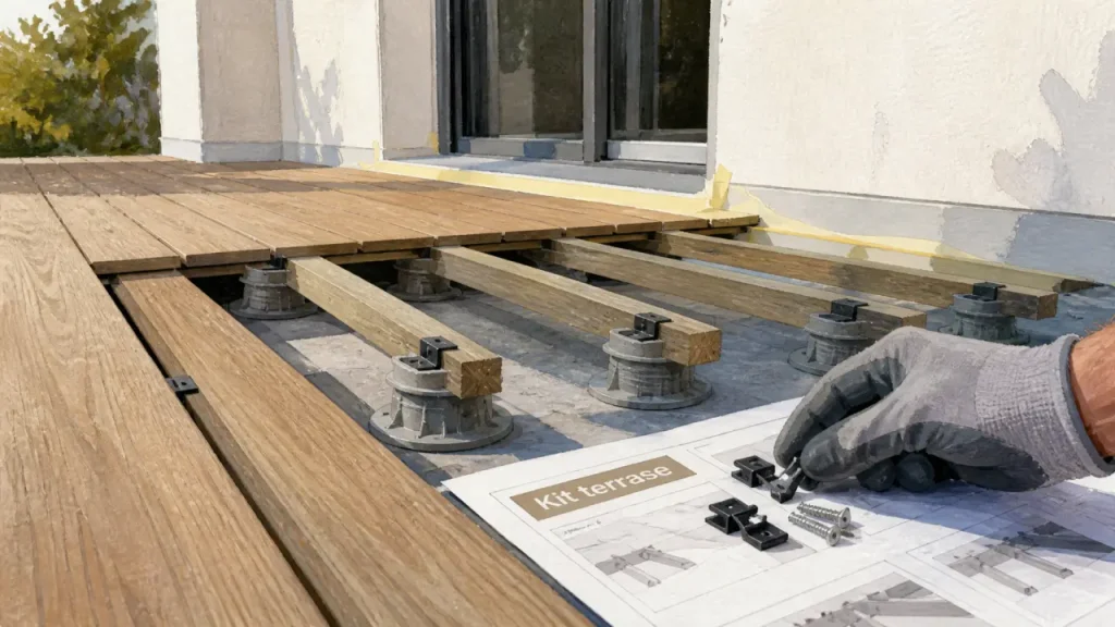 Kit terrasse prêt à poser : bois, composite, bambou et surfaces de 5 à 60 m²